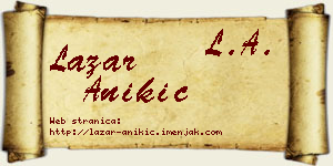 Lazar Anikić vizit kartica